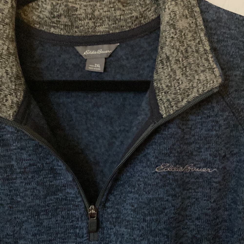 Brand new w/ tags Eddie Bauer mens fleece/ knit 1/4 zip collared shirt - Picture 2 of 3